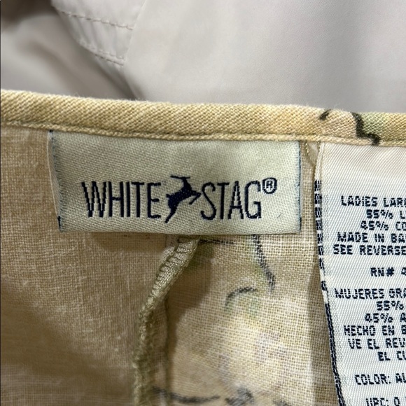 Vintage White Stag  Linen Cotton Cream Pleated Maxi Sundress - Picture 8 of 11